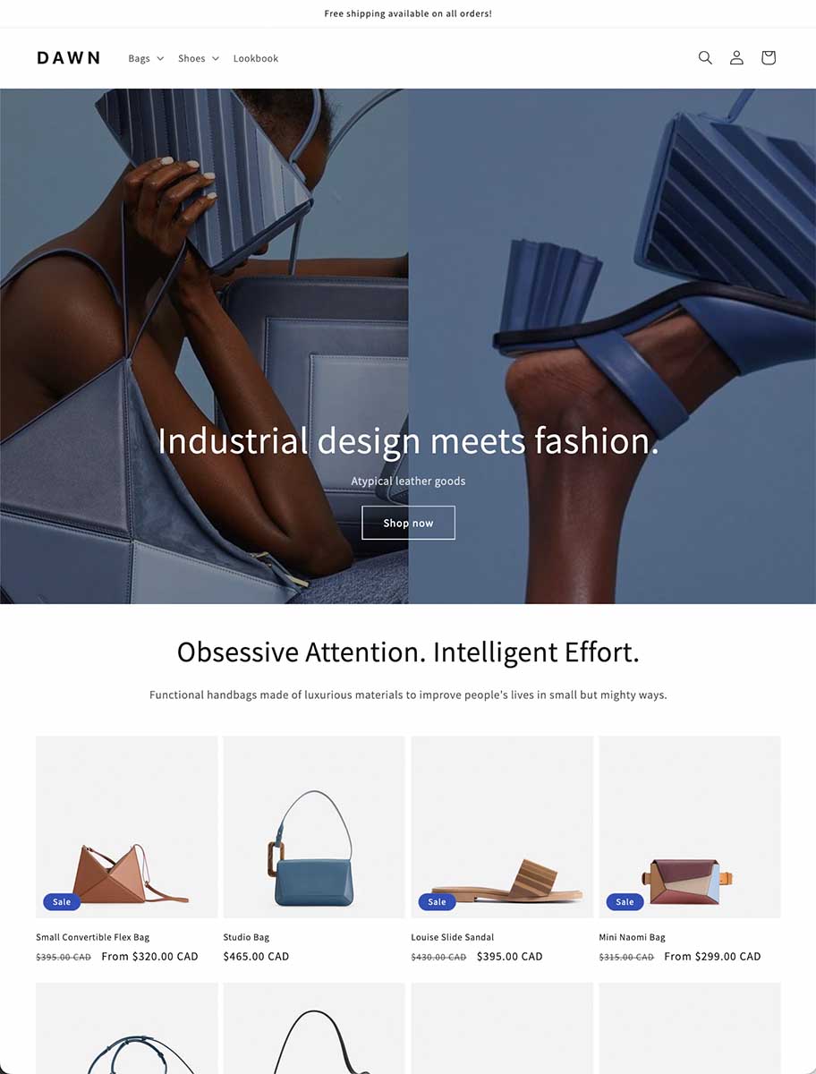 die besten shopify themes - dawn theme