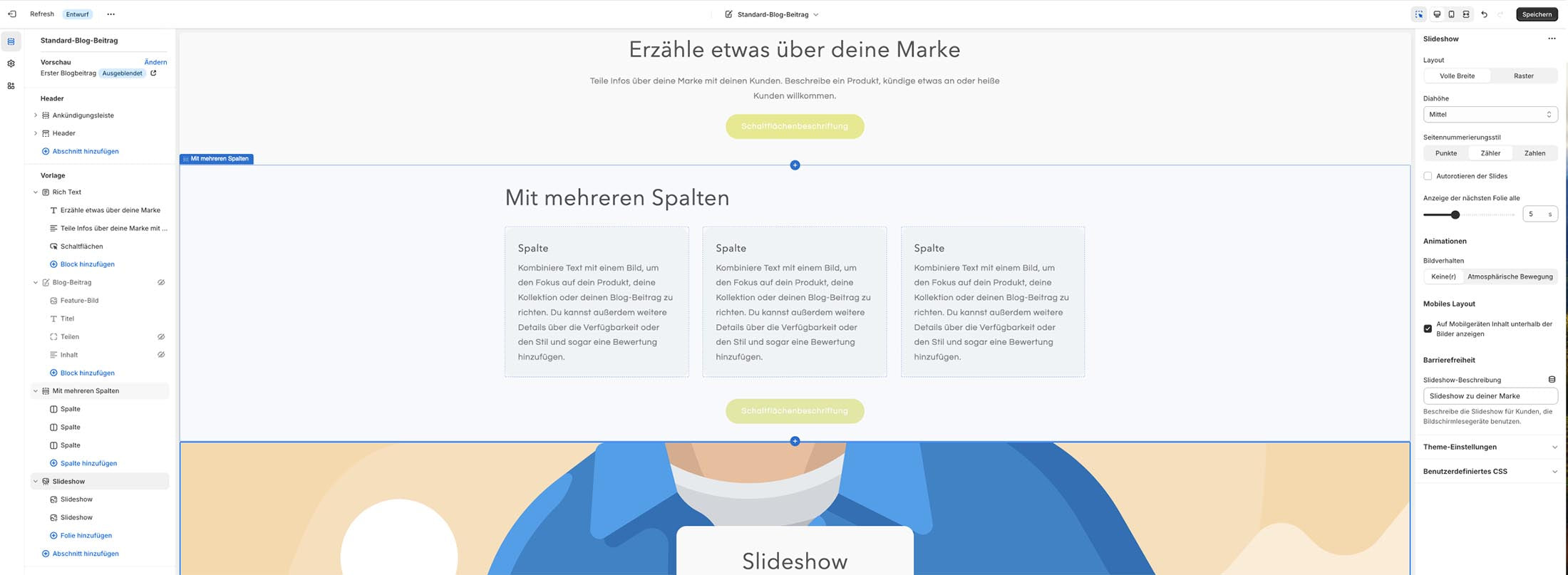 shopify blog vorlagen