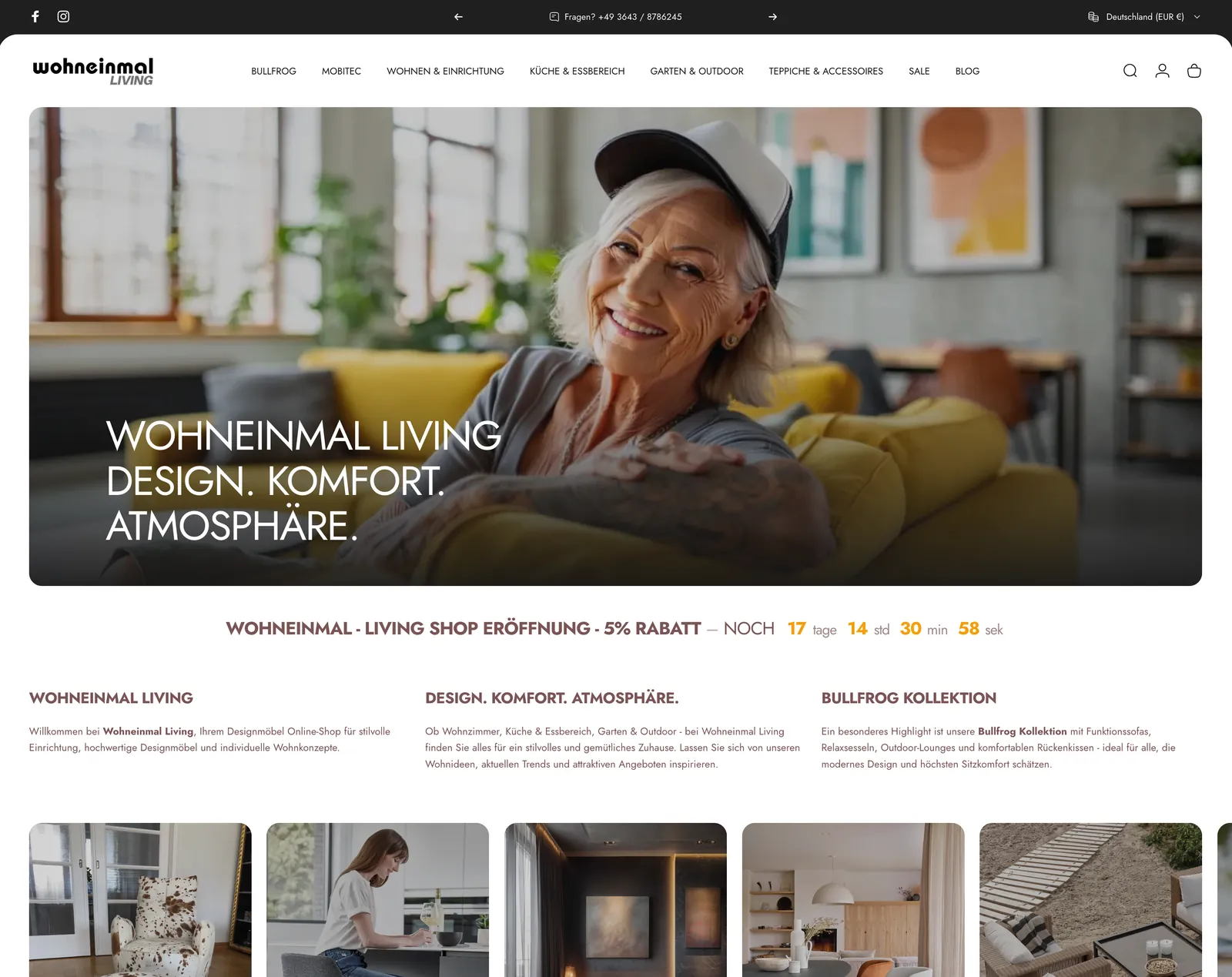 Shopify-Shop für Möbel: Über 200 Varianten, ein klares Design