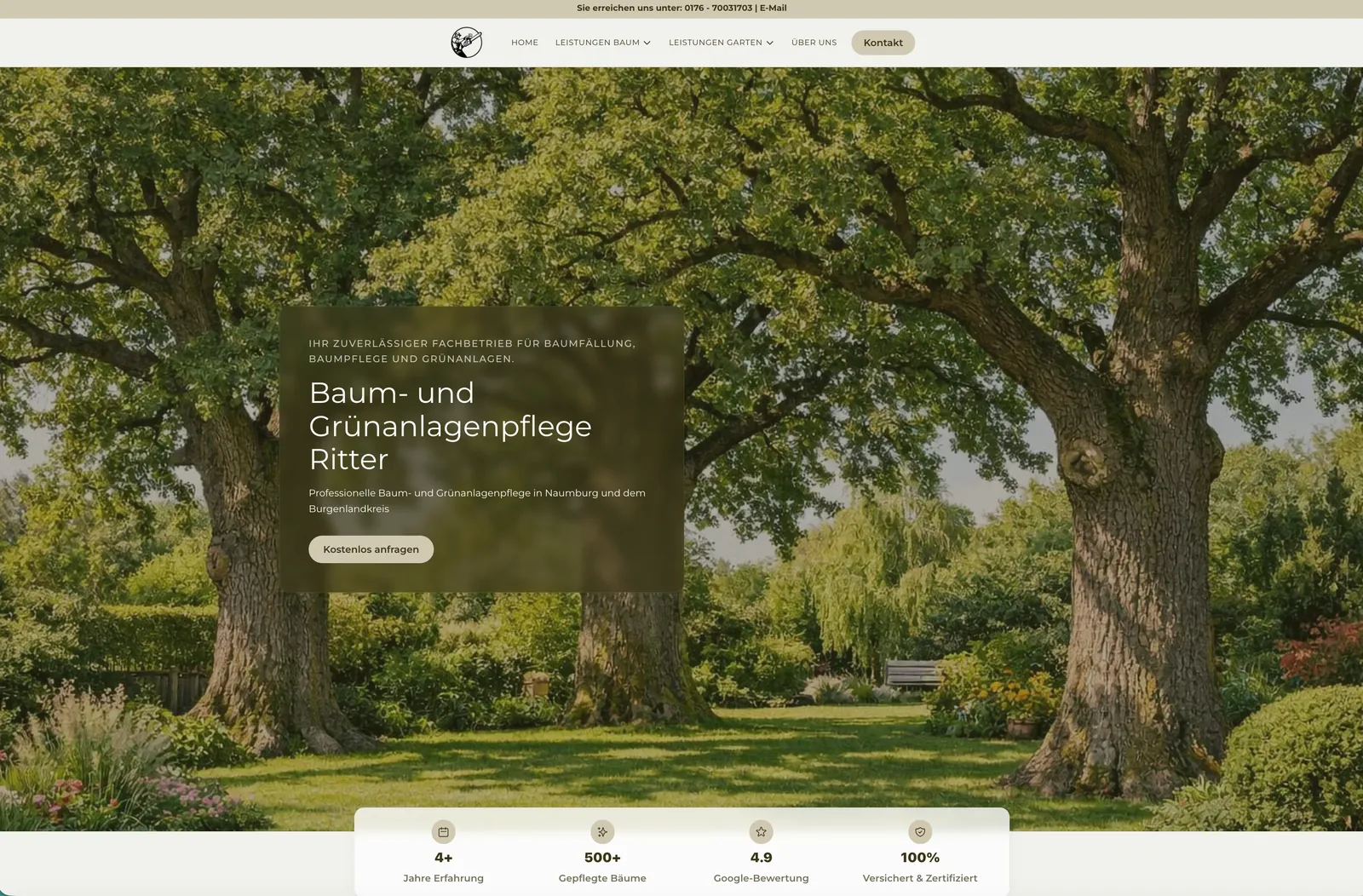 Webseite Garten- und Landschaftsbau: Lokales SEO